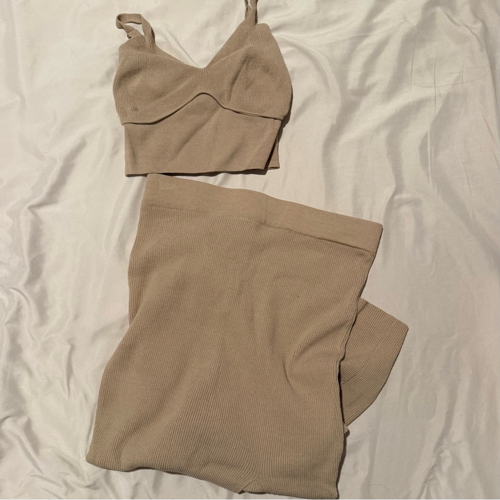 Glassons Beige Ribbed Knit Top